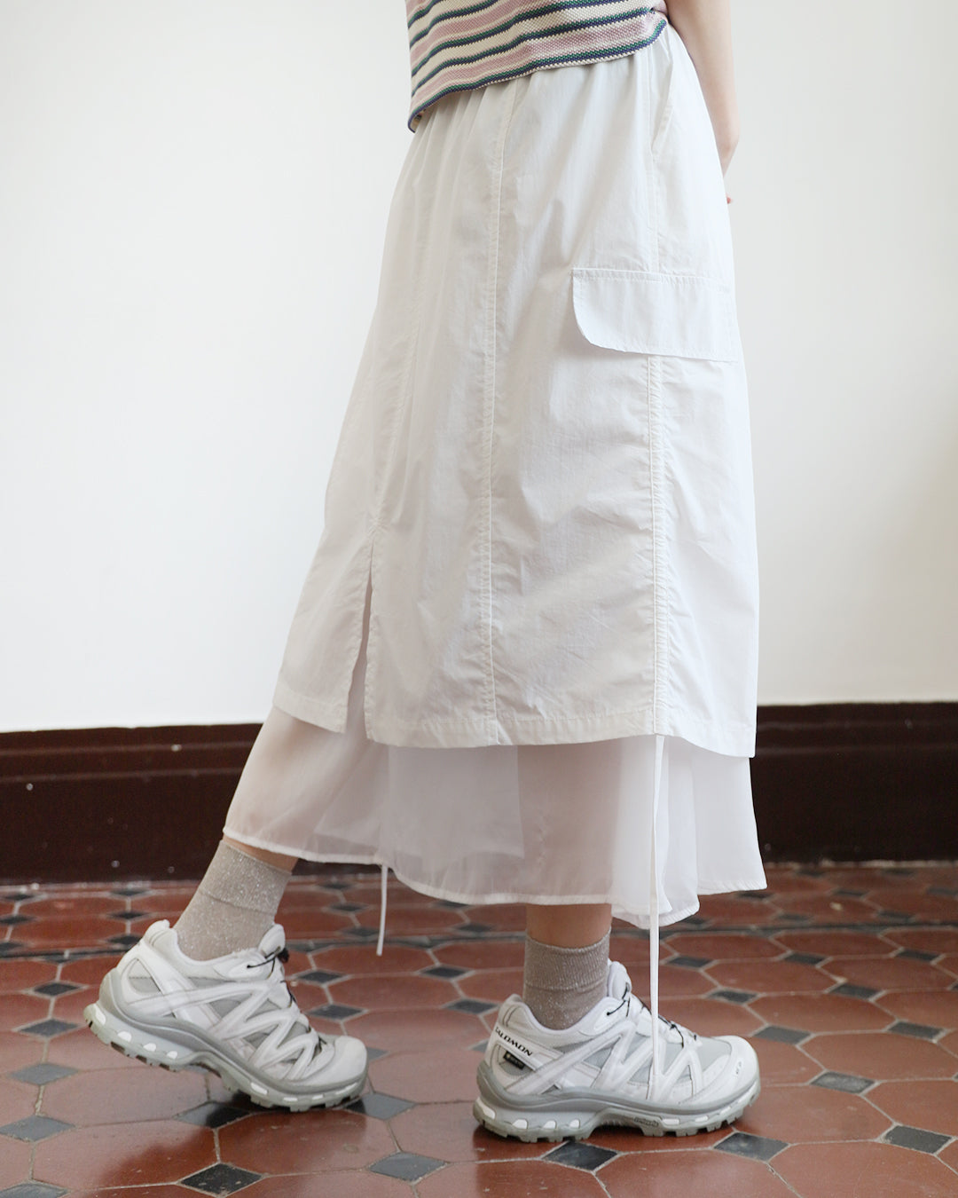 Mesh Layer Cargo Skirt (2 Colors)