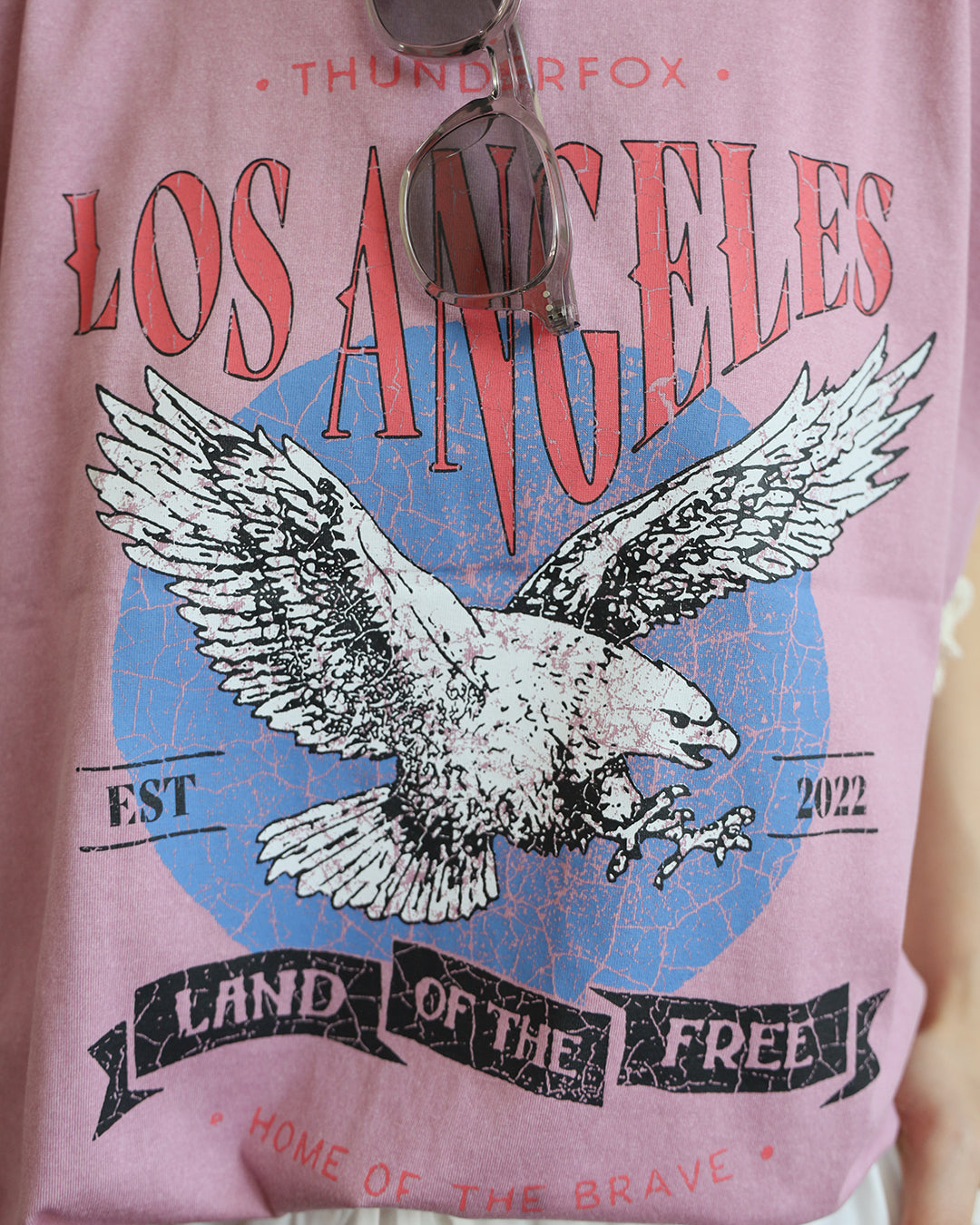 Lace Trimmed Los Angles Tee (2 colors)