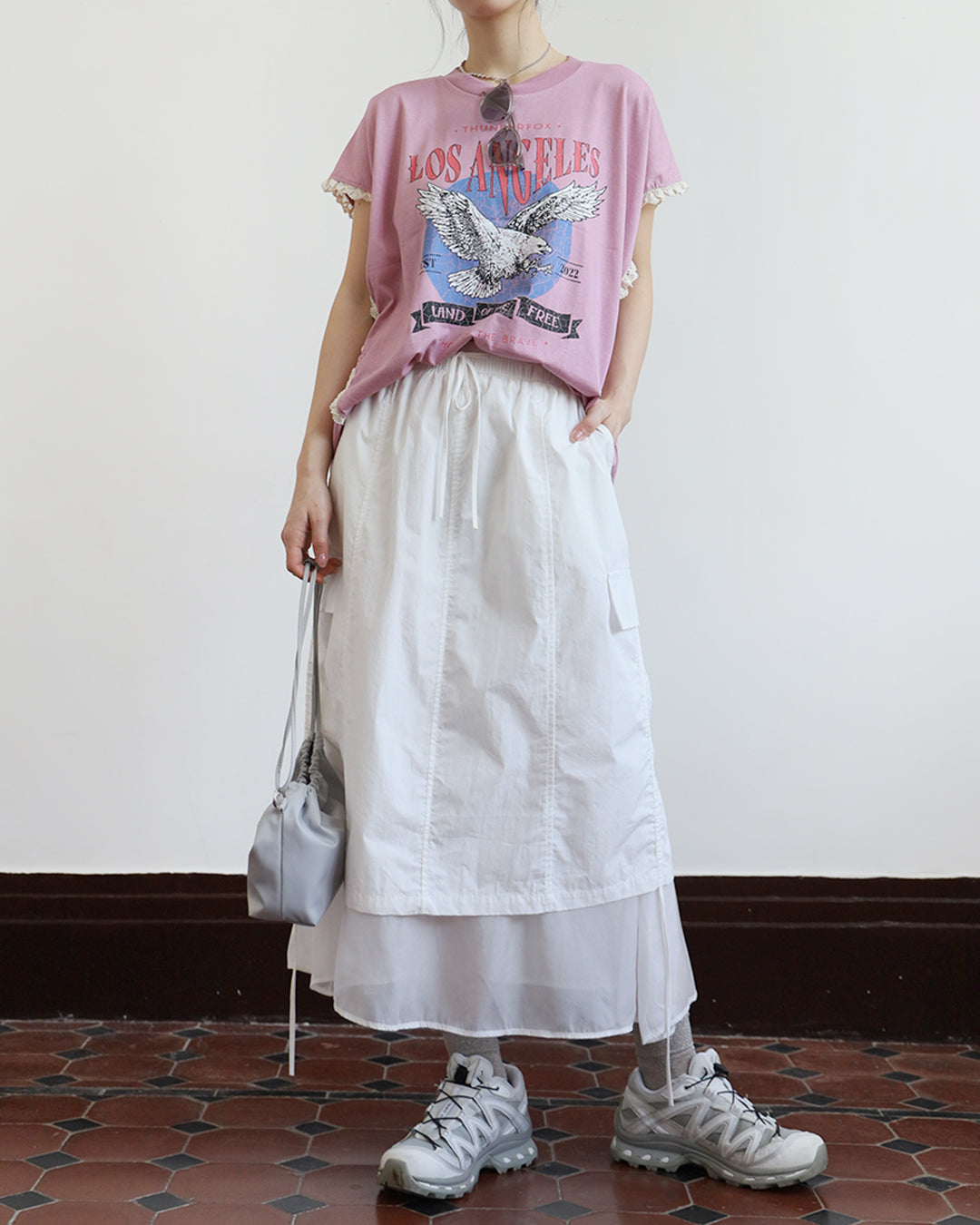 Mesh Layer Cargo Skirt (2 Colors)