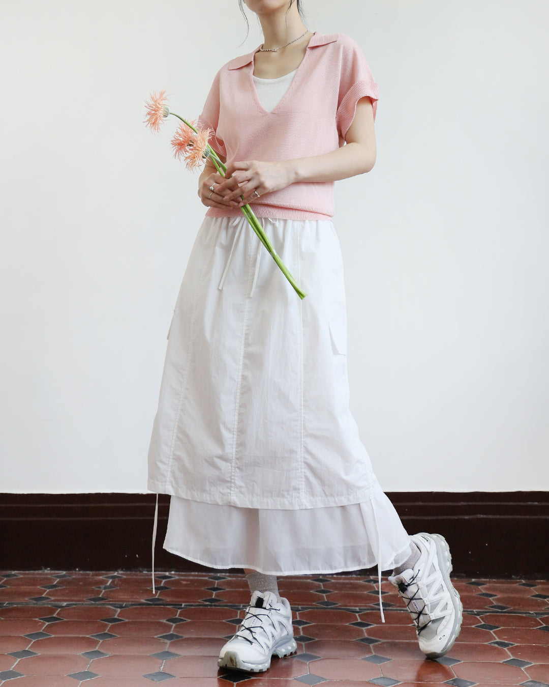 Mesh Layer Cargo Skirt (2 Colors)