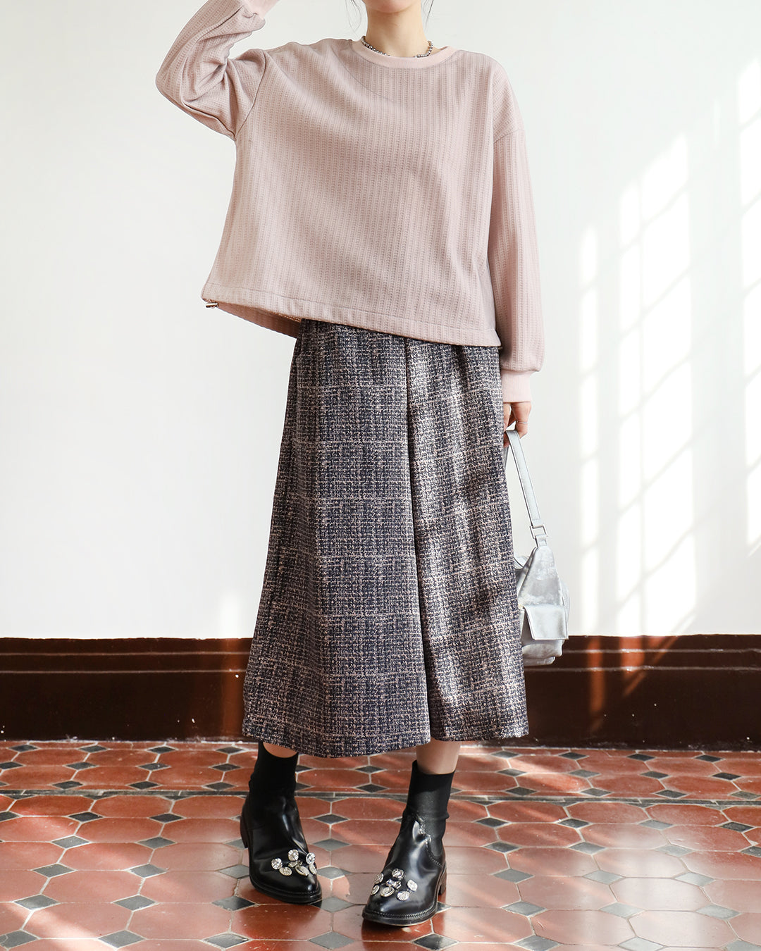 Mesh Layer Braided Knit Top (3 colors)