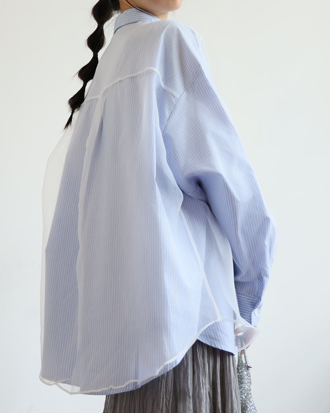 Mesh Layer Striped Shirt (2 color)
