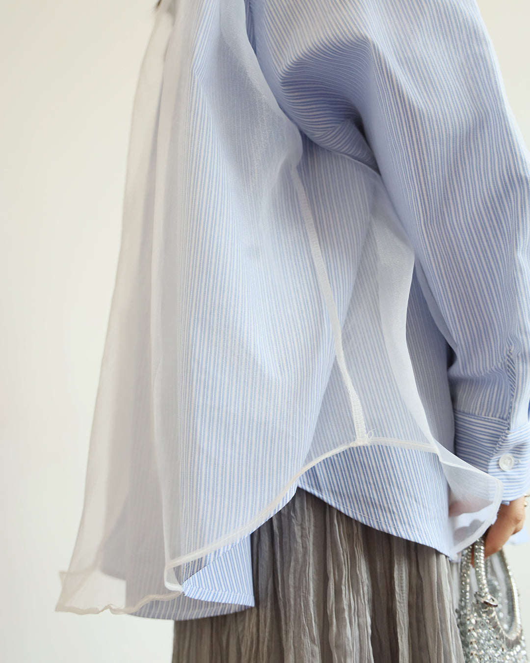 Mesh Layer Striped Shirt (2 color)