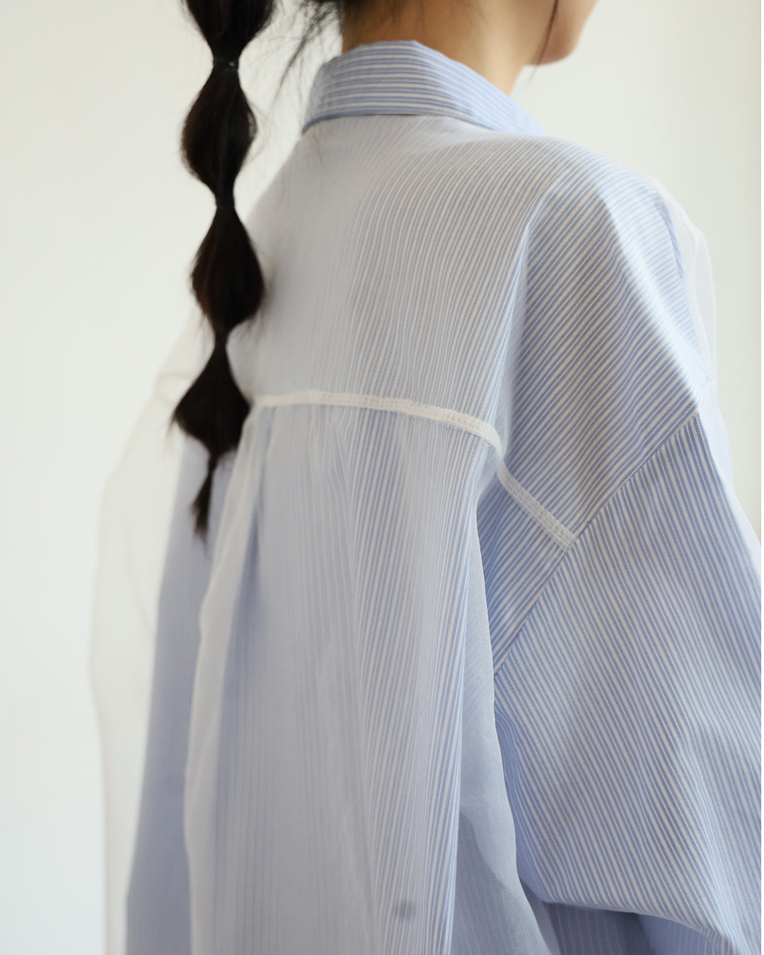 Mesh Layer Striped Shirt (2 color)