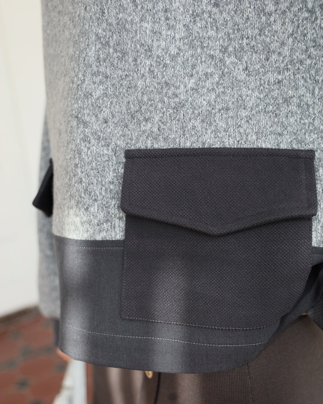 Mix Fabric Knit Top (2 colors)