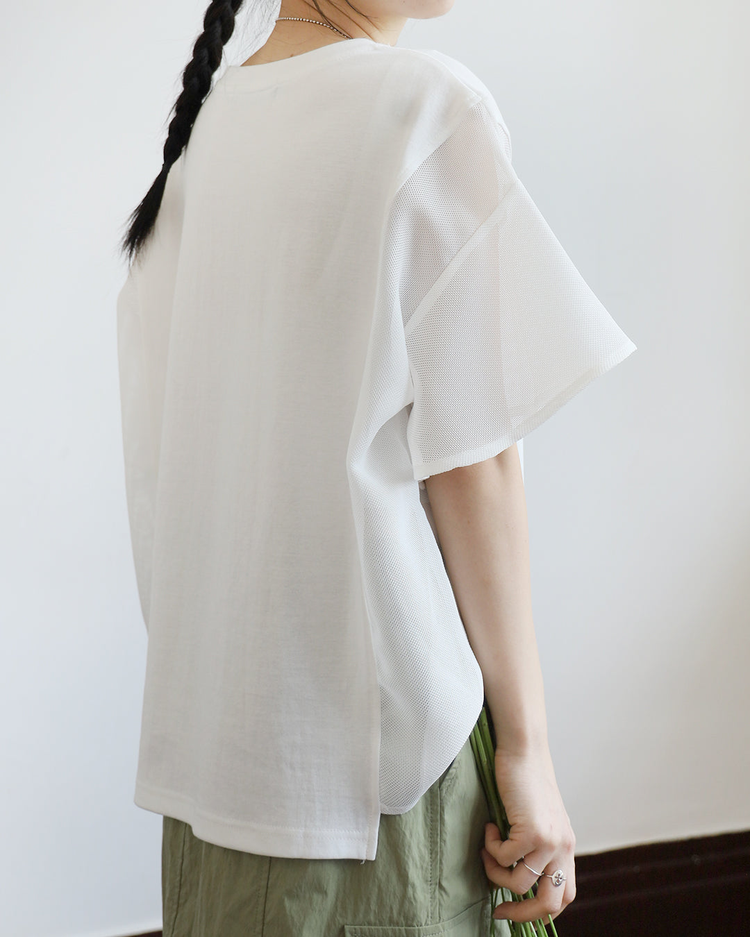 Mesh Inserted Print Tee
