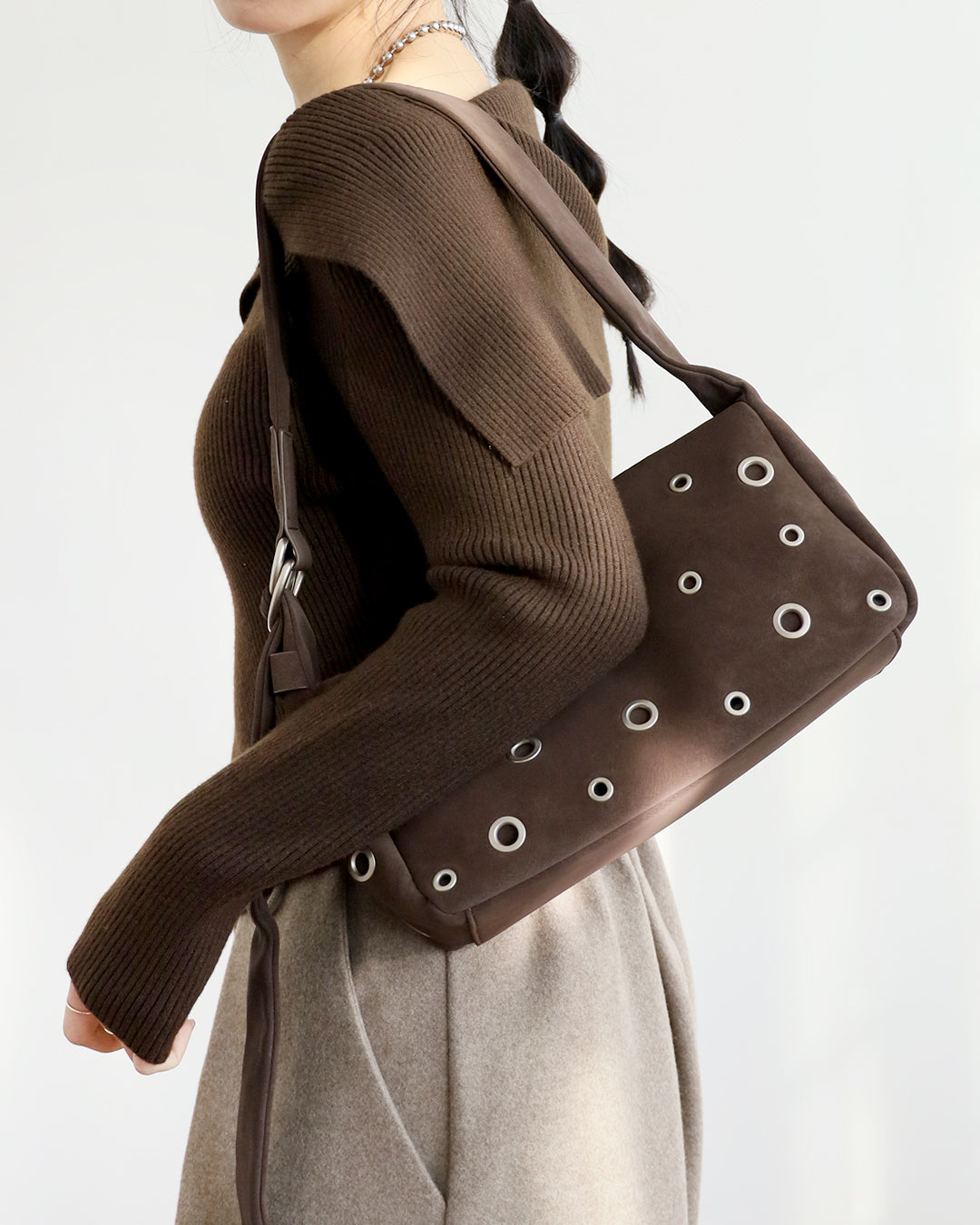 Asymmetric Collar Knit Top (2 colors)