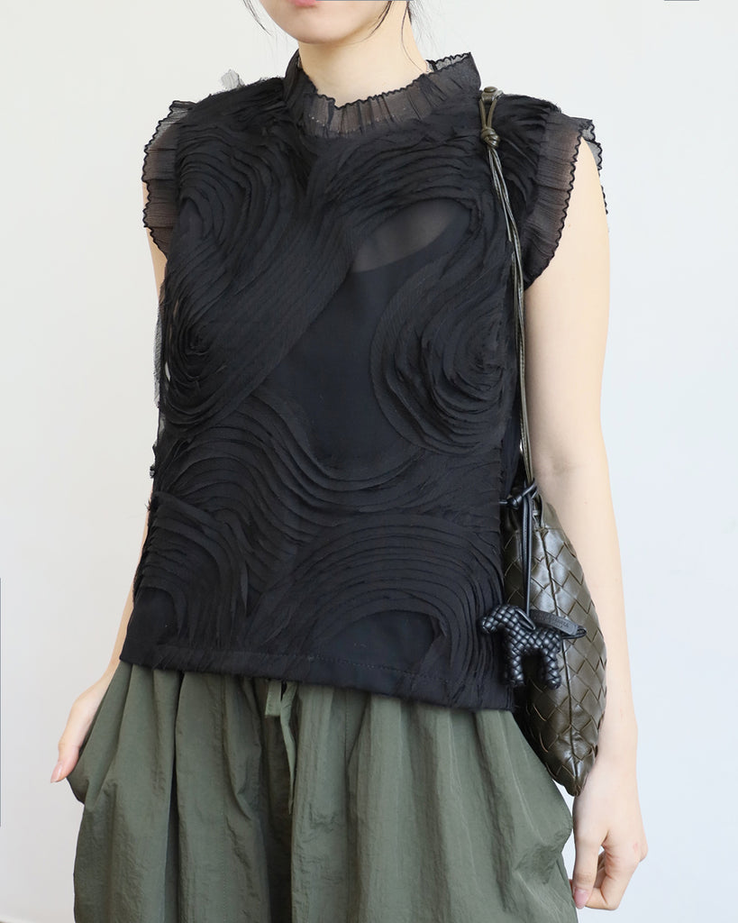Wavy Texture Fabric Vest ( 2 Colors)