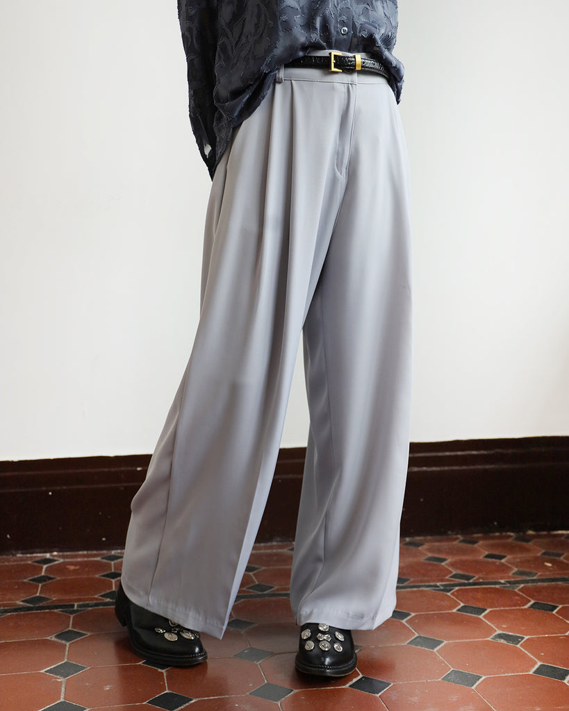 Wide-Leg Pleated Trousers (2 colors | Size S-XXL)