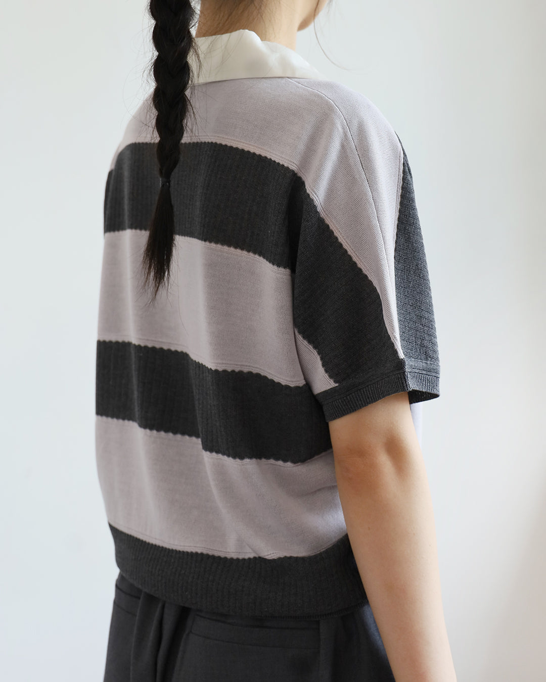Contrast Striped Polo Top (2 colors)