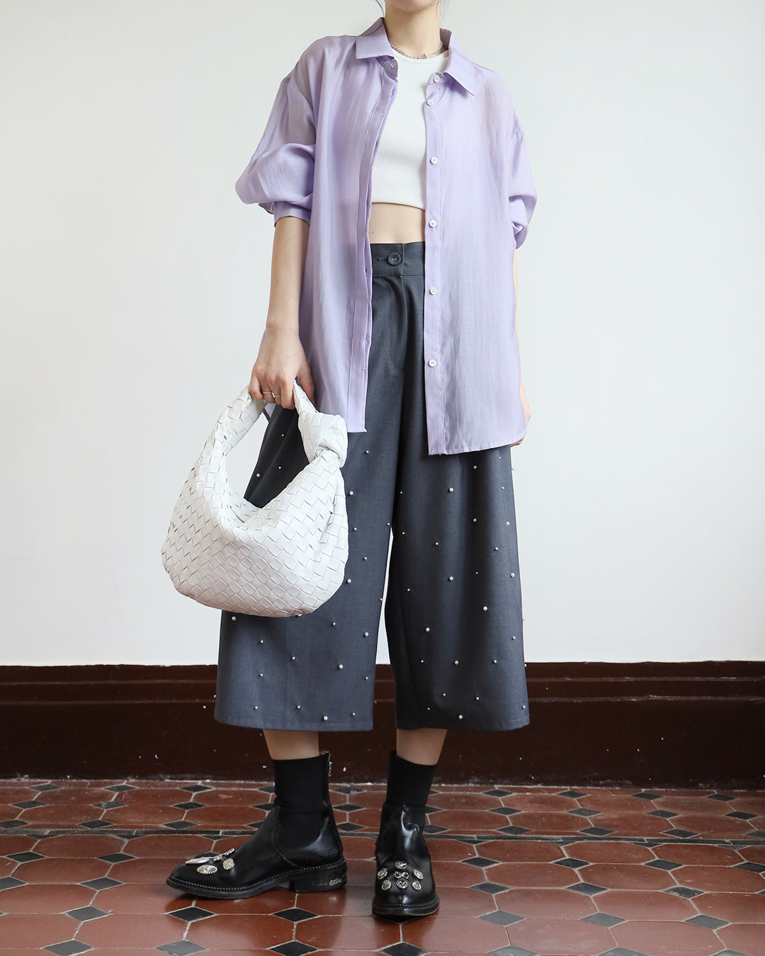 Silky Shirt w/ Back Buttons (4 colors)