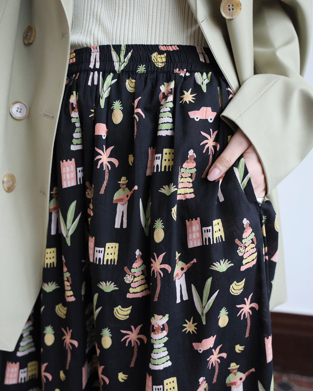 Hawaii Pattern Skirt (2 Color)
