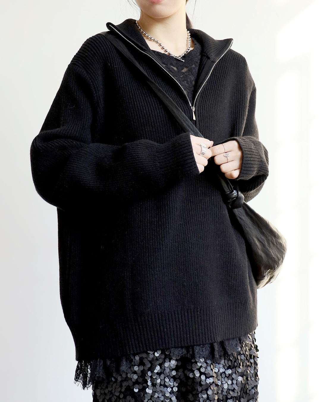 Half Zip Knit Top (2 colors)