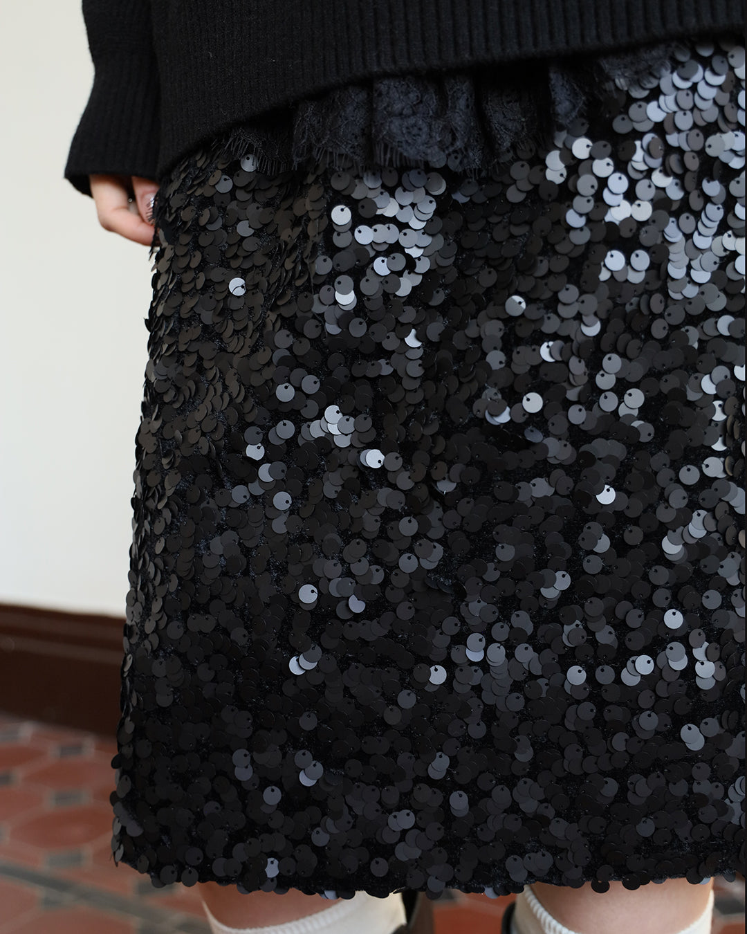 Matte Sequin Midi Skirt (2 colors)