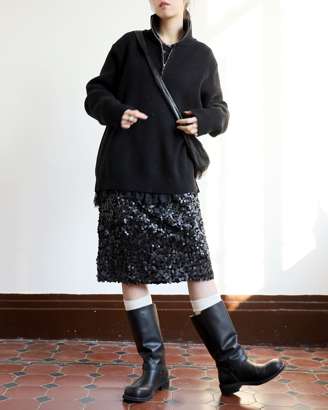 Matte Sequin Midi Skirt (2 colors)