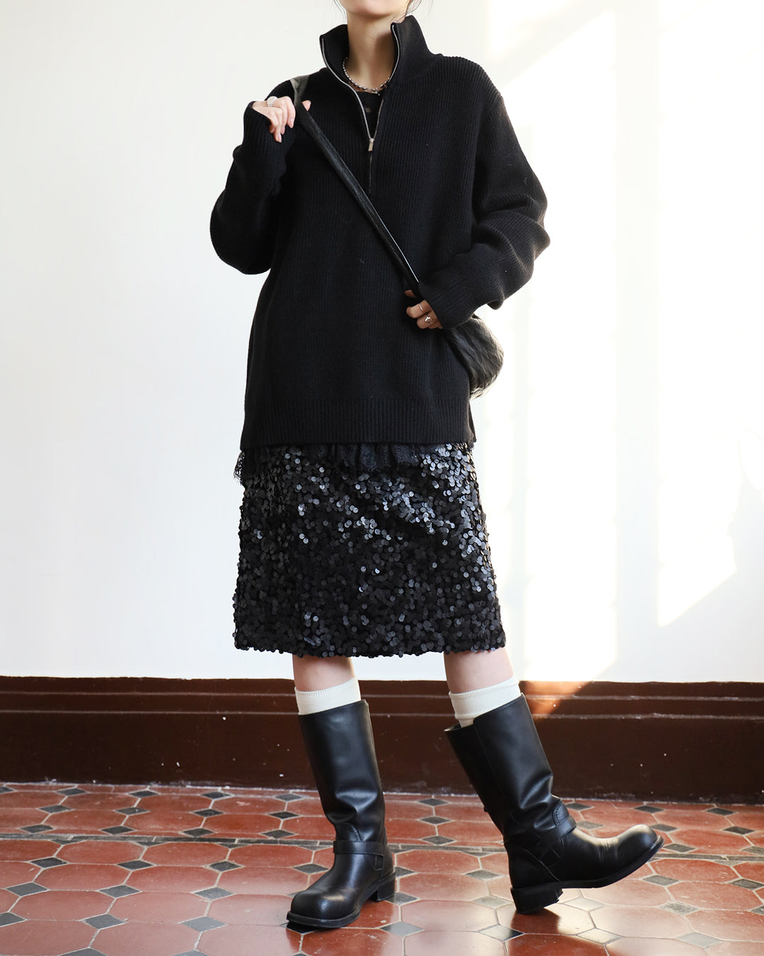 Matte Sequin Midi Skirt (2 colors)