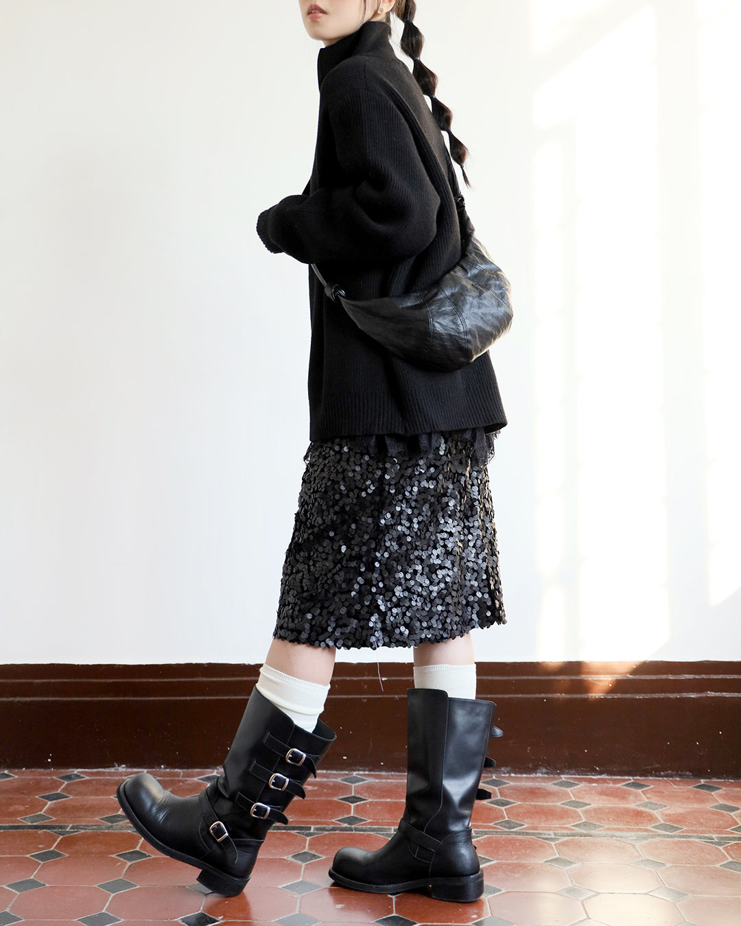 Matte Sequin Midi Skirt (2 colors)