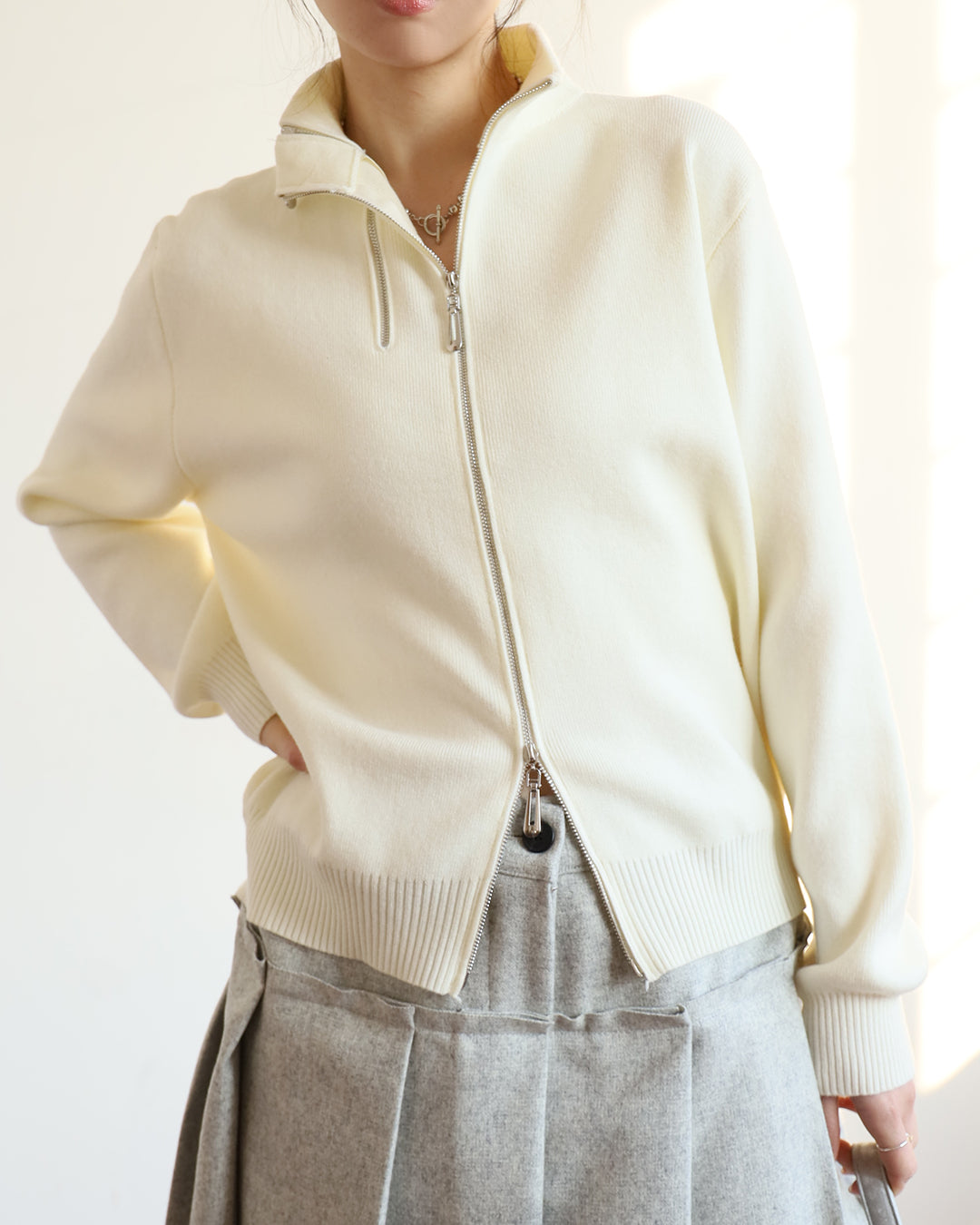 Double Zips Cardigan (2 colors)