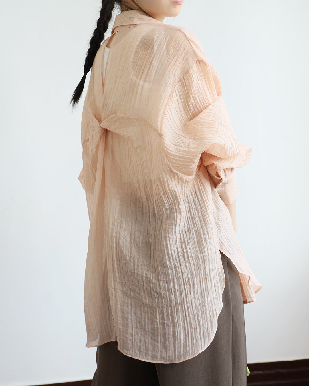 Twisted Back Crinkle Shirt