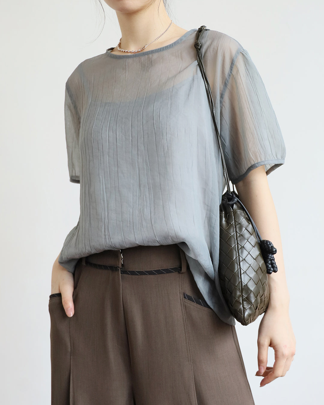 Sheer Top w/ Scarf (included inner vest) (2 colors)
