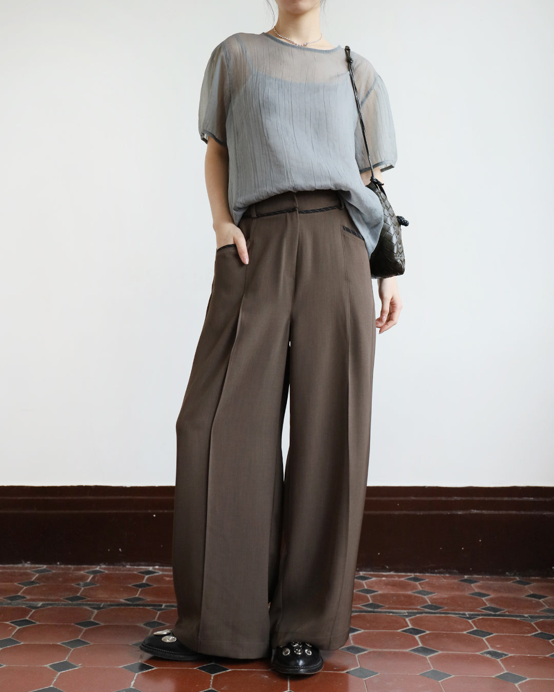 Sheer Top w/ Scarf (included inner vest) (2 colors)