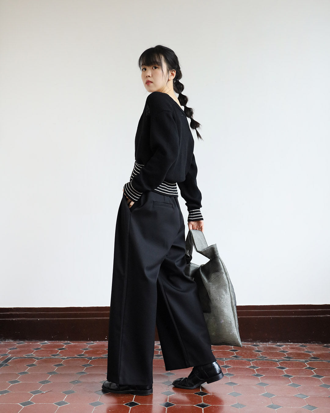 Wide Leg Suit Pants (2 color)