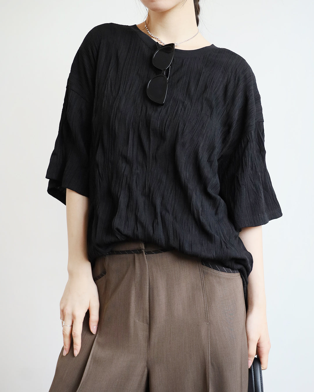 Relaxed Crinkle Fabric Top (2 colors)