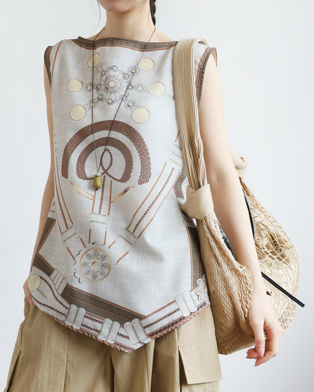Scarf Print Vest  (2 Colors)