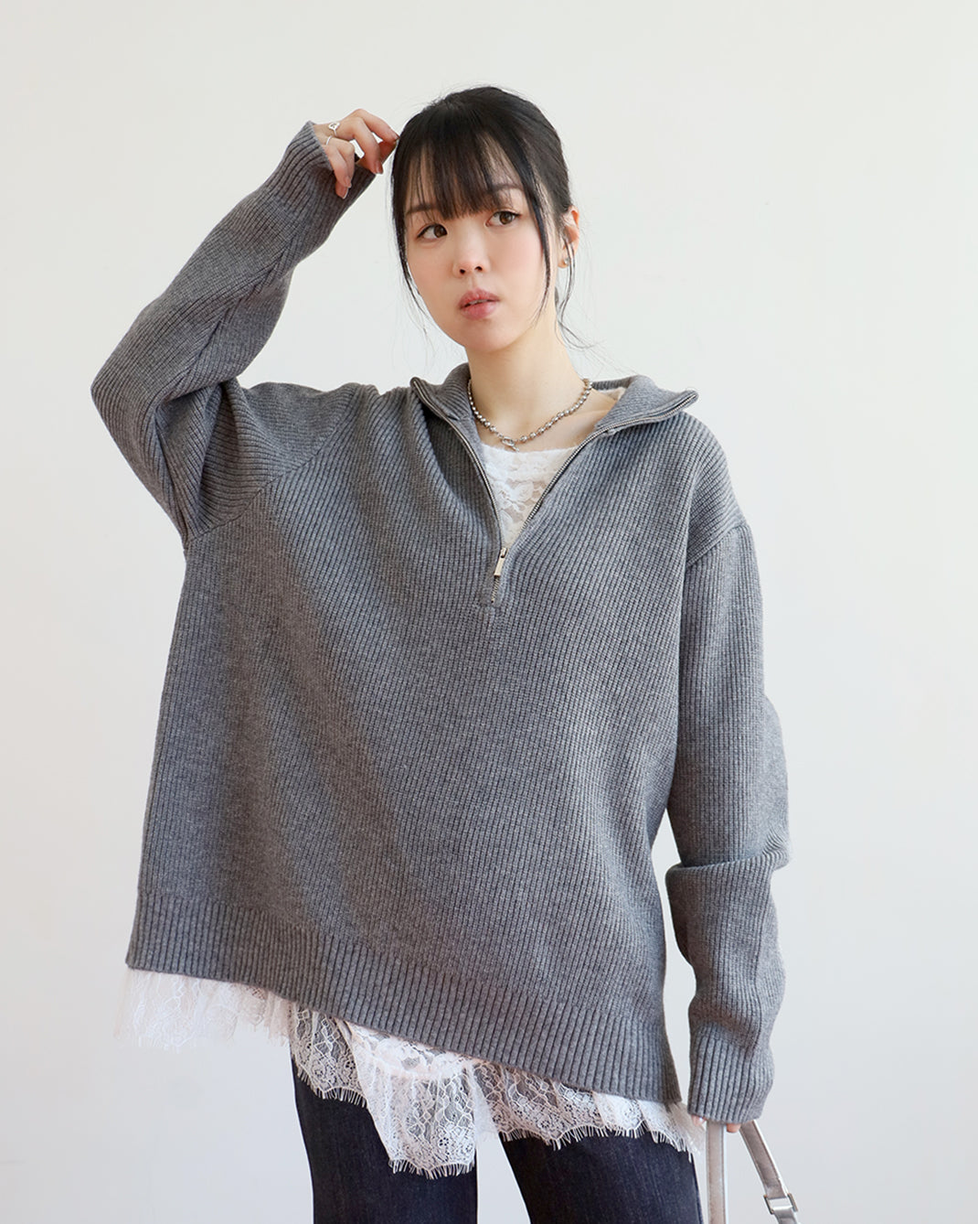 Half Zip Knit Top (2 colors)