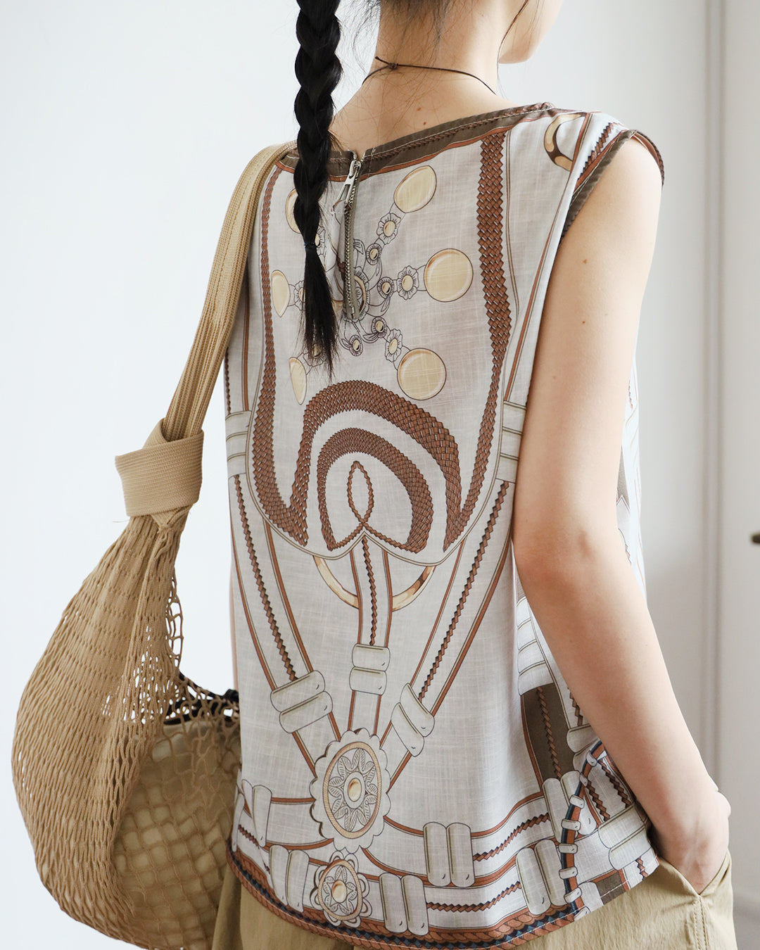 Scarf Print Vest  (2 Colors)