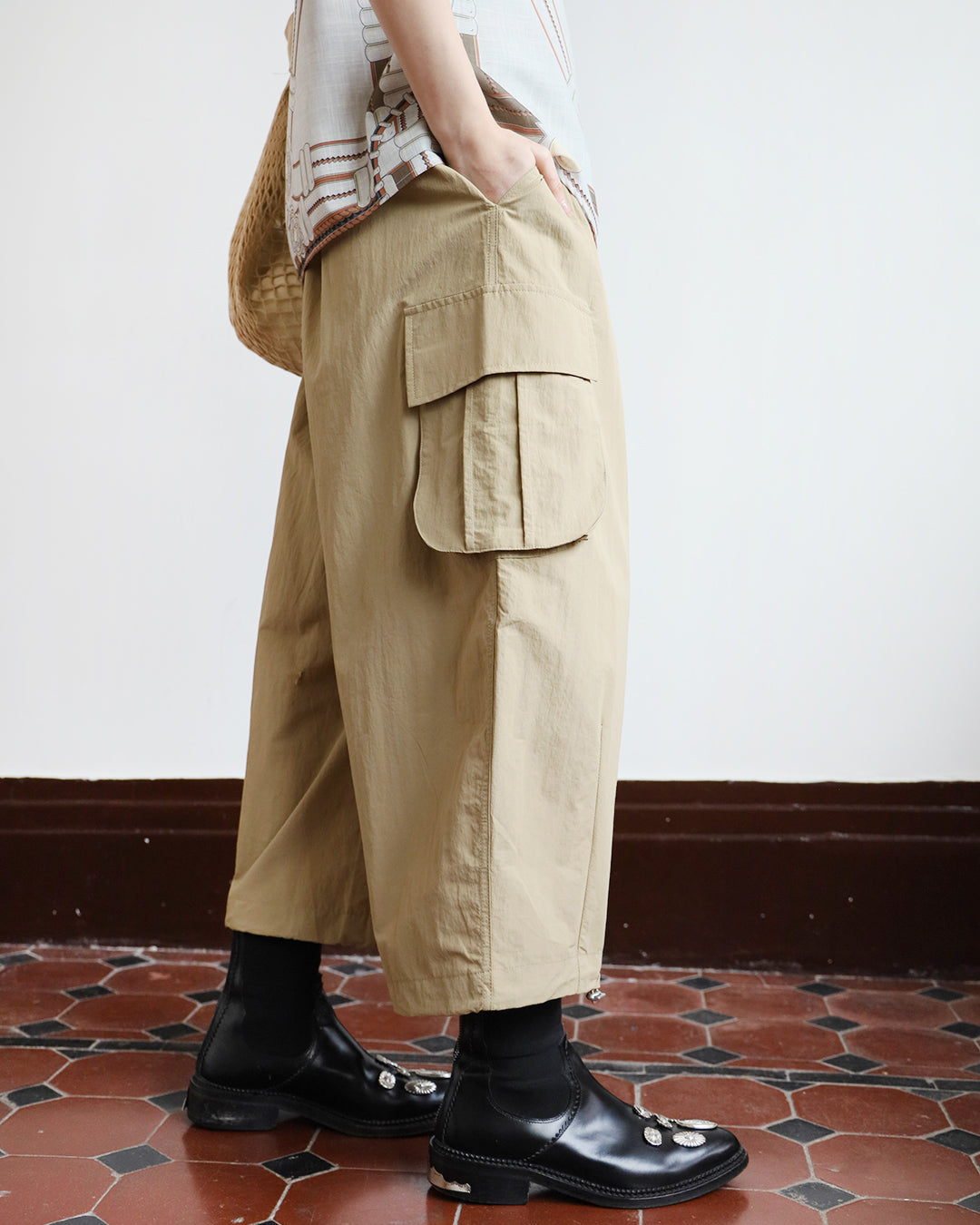 Cropped Cargo Pants  (2 Colors)