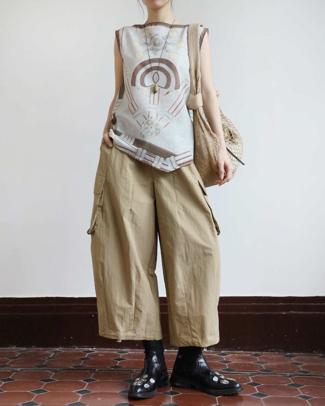 Scarf Print Vest  (2 Colors)