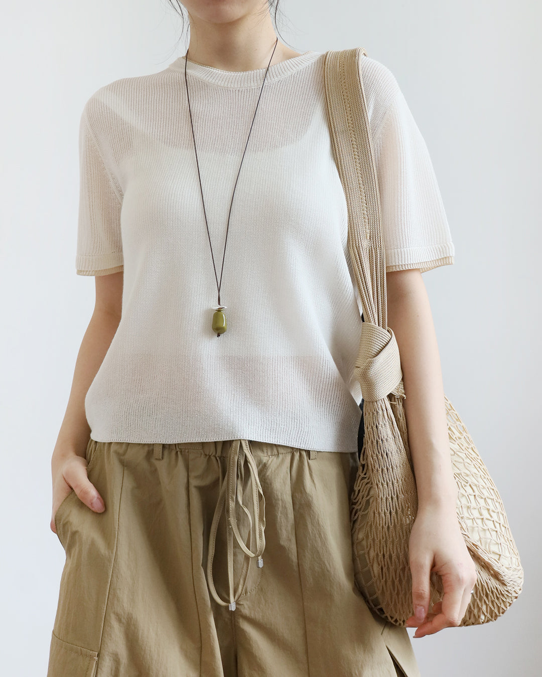 Duo-Bead Cord Necklace (2 colors)
