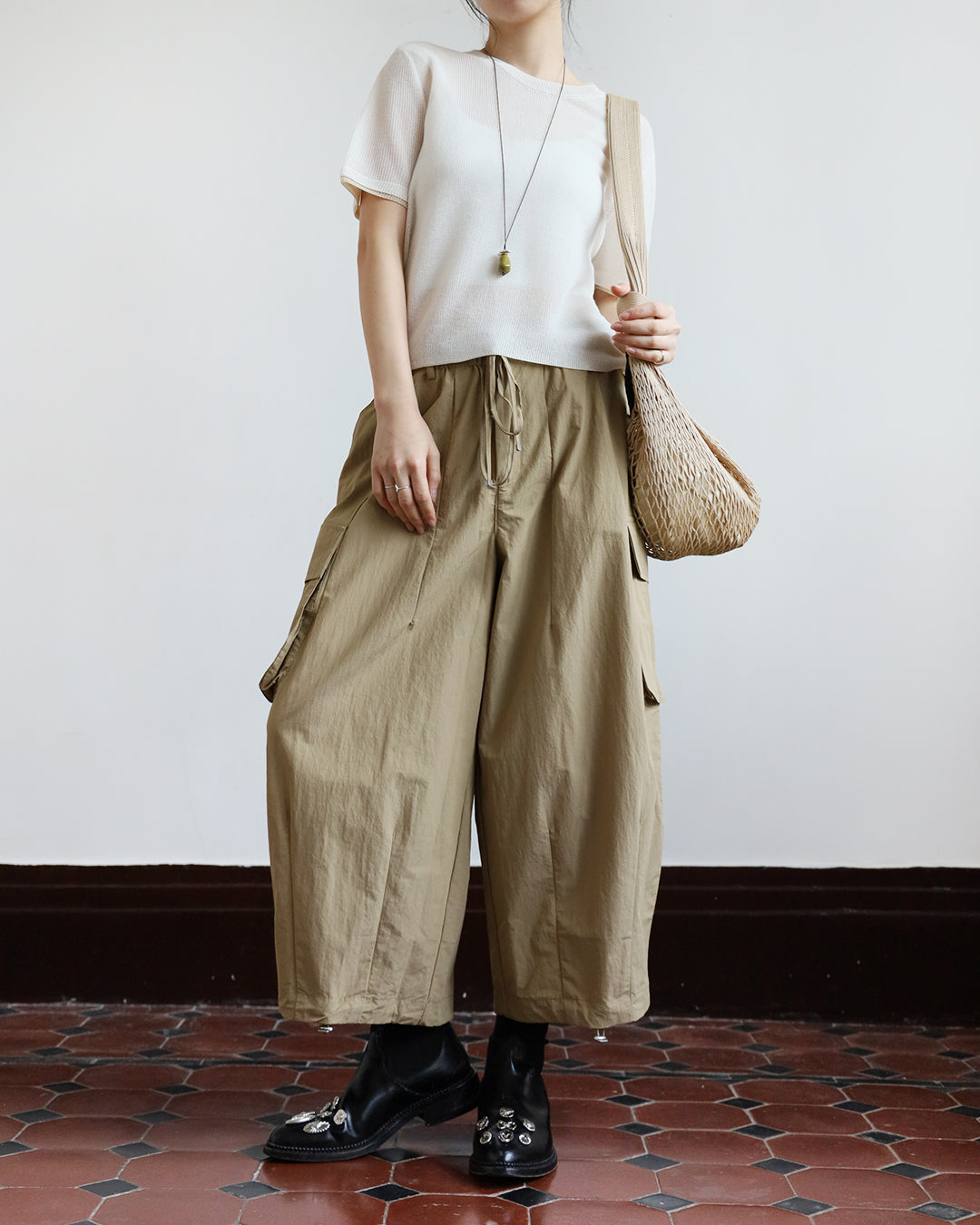 Cropped Cargo Pants  (2 Colors)