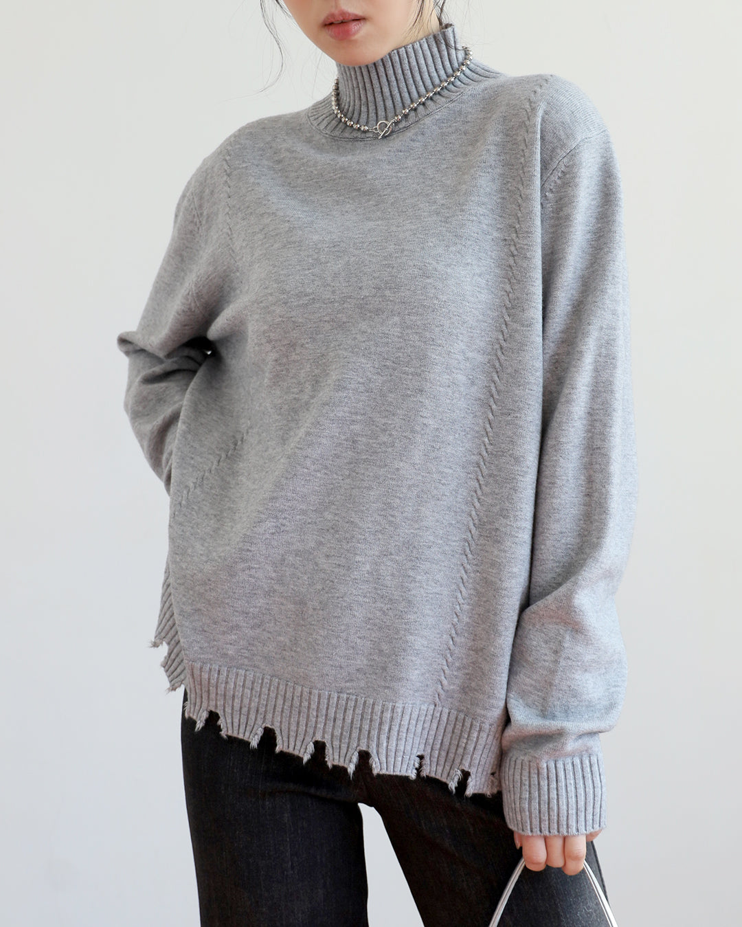 Ripped Hem Knit Top (4 colors)