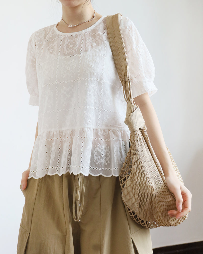 Lace Peplum Hem Top