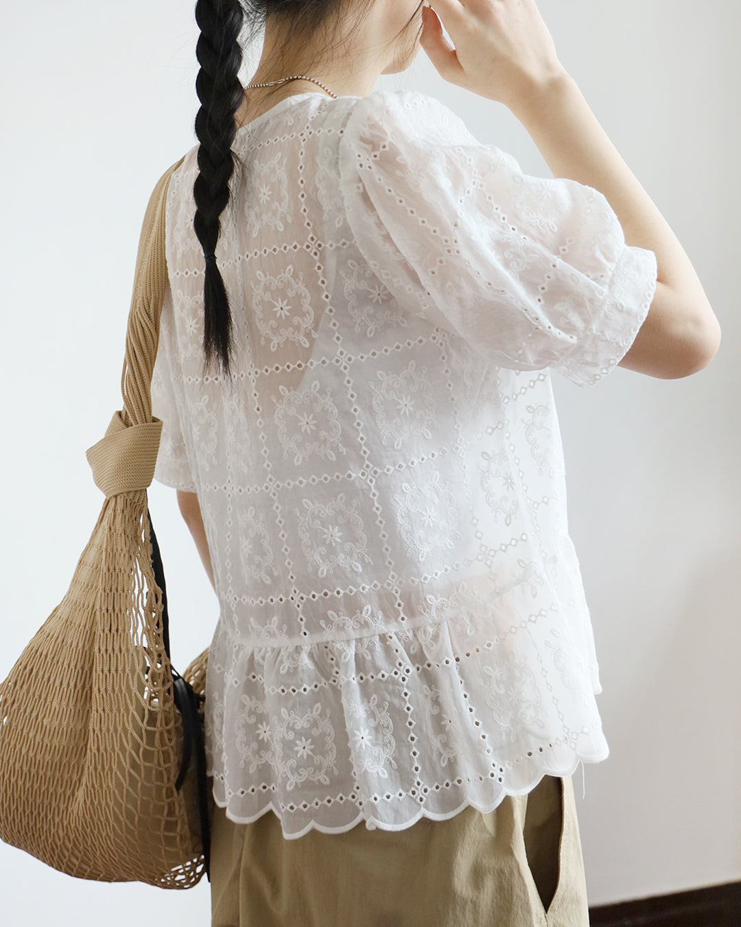 Lace Peplum Hem Top