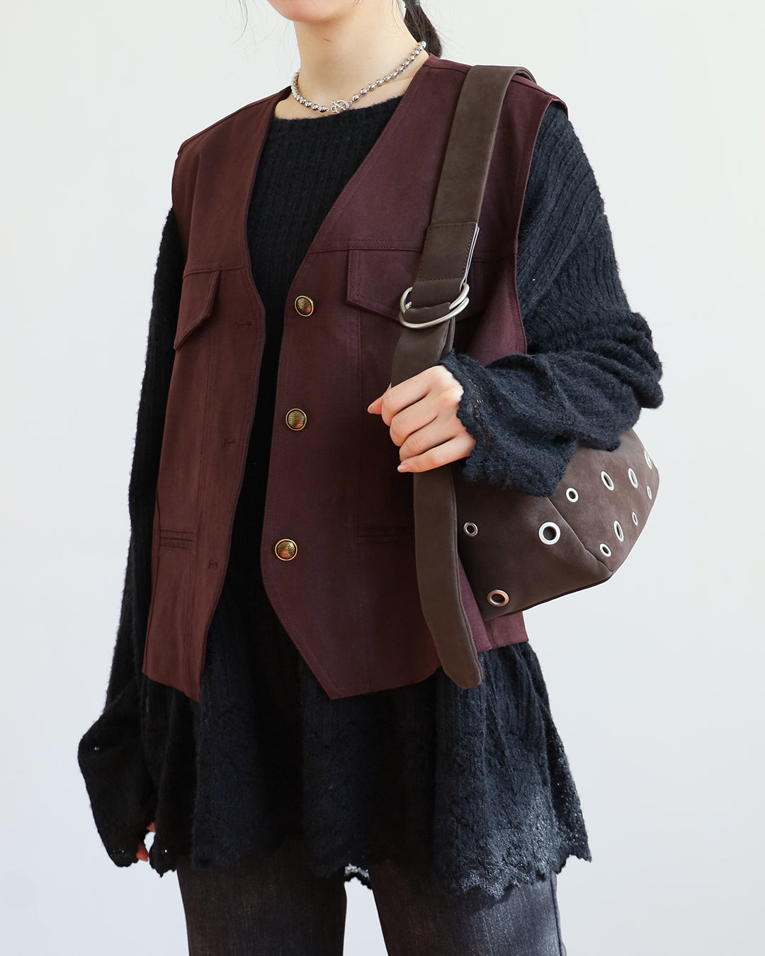 Lace Trim Peplum Hem Top (2 colors)