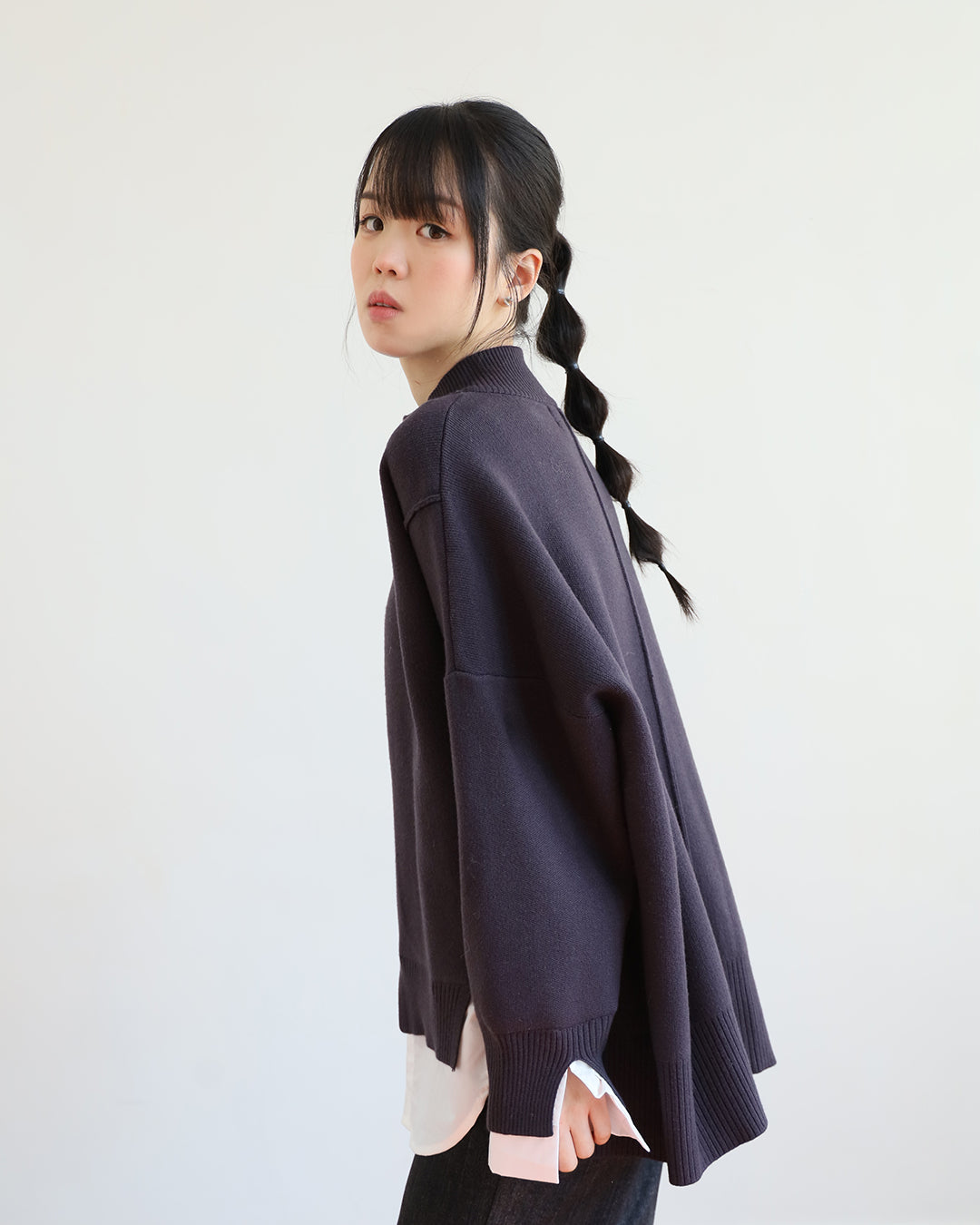 Zip-Up Cardigan w/ Shirt Layer