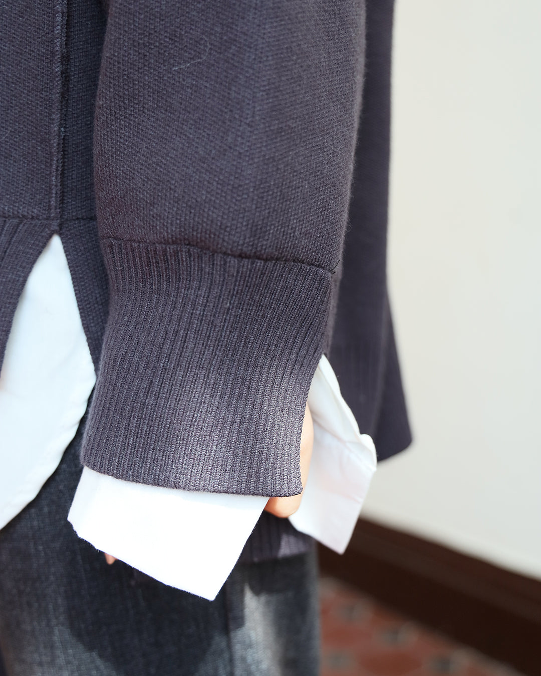 Zip-Up Cardigan w/ Shirt Layer