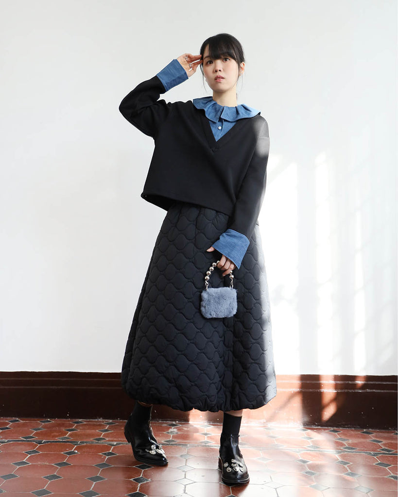 2 in 1 Ruffle Collar Sweatshirt (2 Colors)
