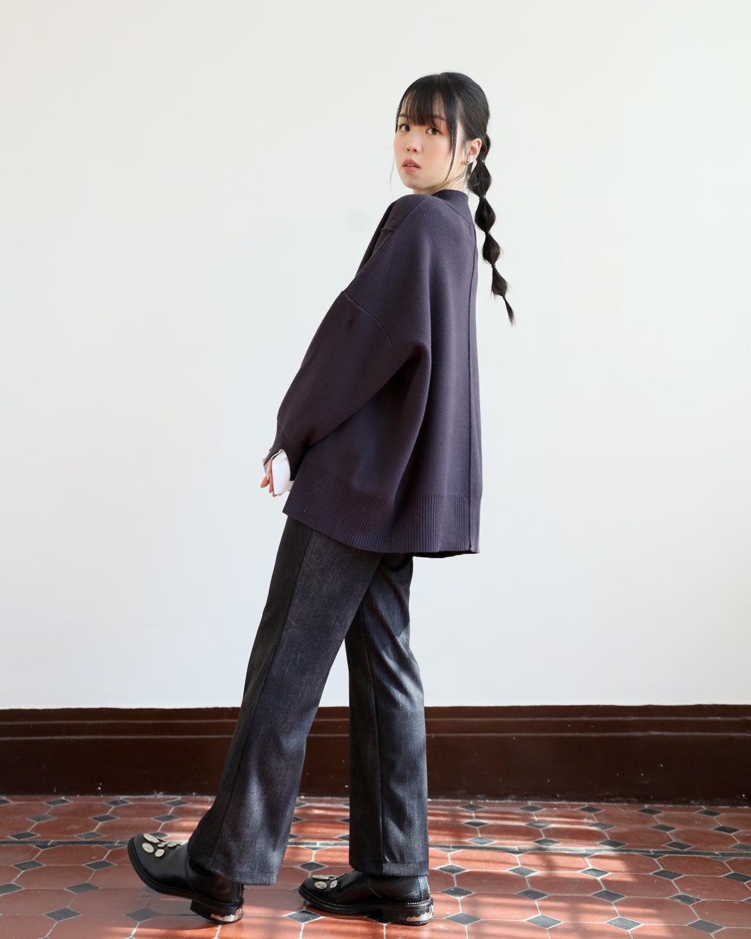 Zip-Up Cardigan w/ Shirt Layer