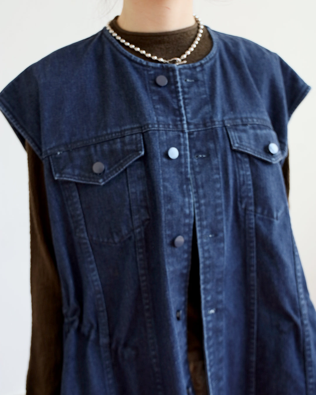 Peplum Hem Denim Vest (2 colors)