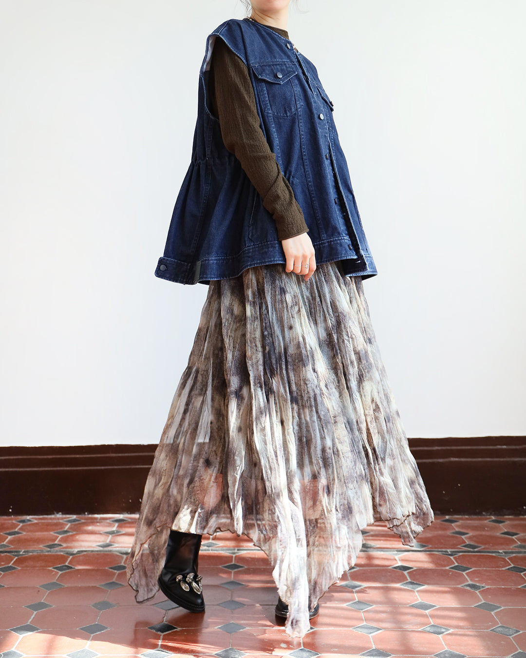 Asymmetric Pattern Skirt