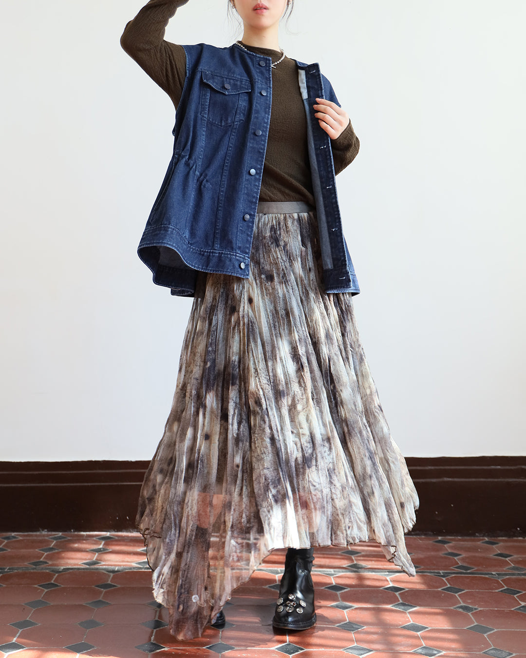 Asymmetric Pattern Skirt