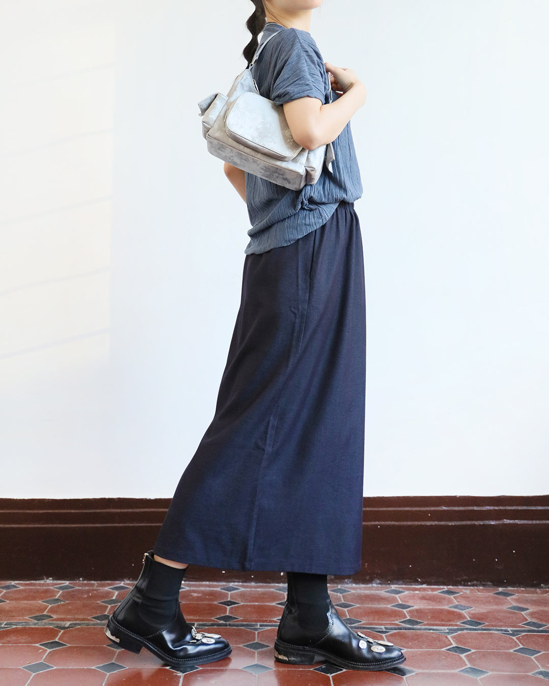Turtleneck Crinkle Fabric Top (3 color)