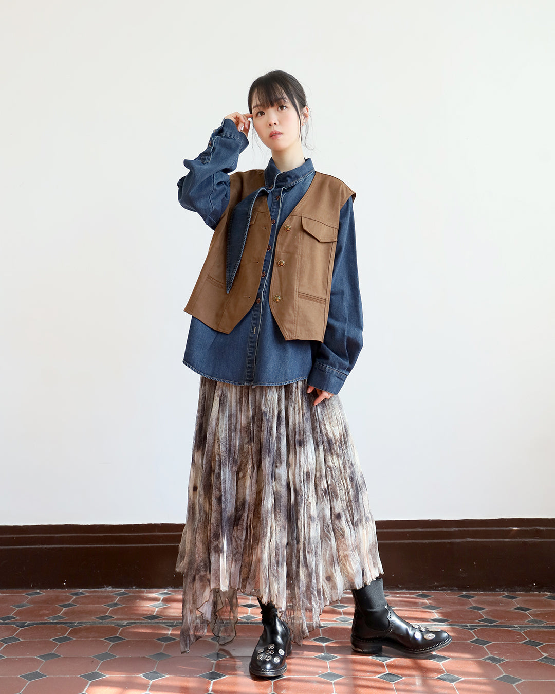 Asymmetric Pattern Skirt