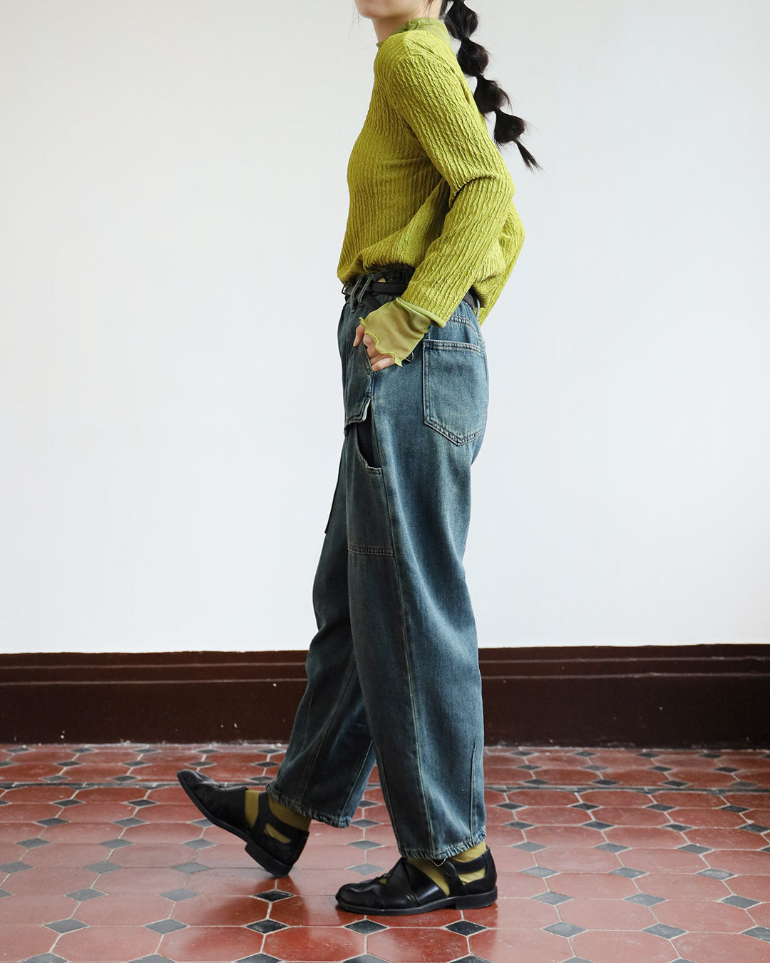Patch Pockets Jeans (Size S - L)