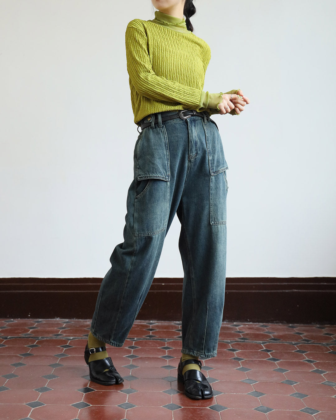 Patch Pockets Jeans (Size S - L)