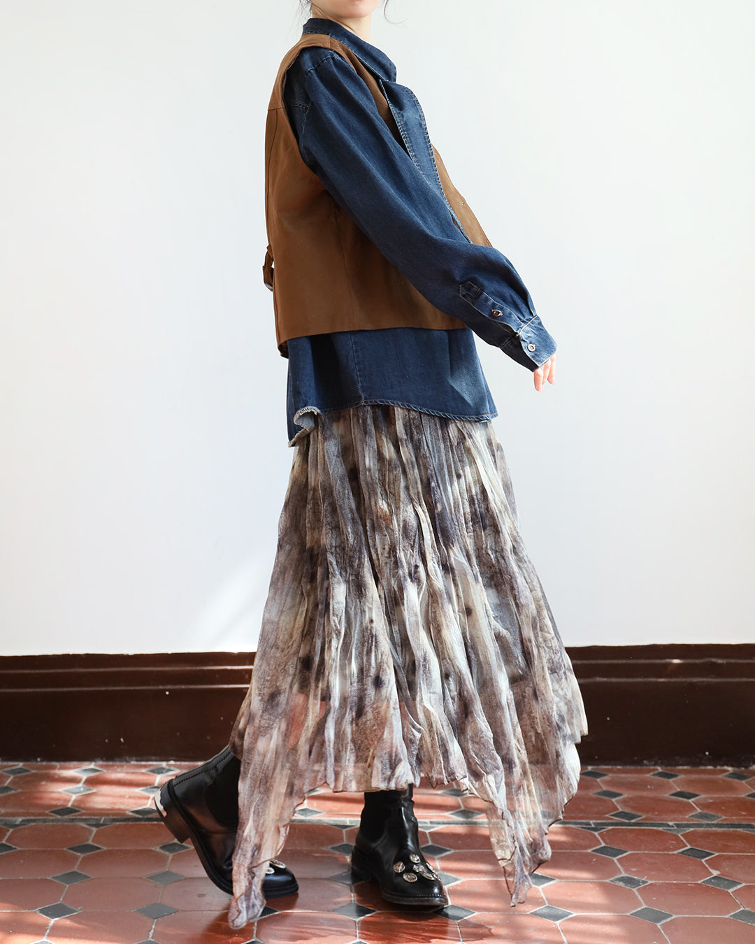 Asymmetric Pattern Skirt